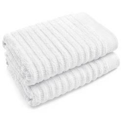Soft Terry Cotton White Bath Towel