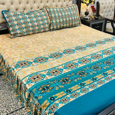 King Size Frill Cotton Bed Sheet
