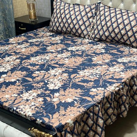 Double Bed Printed King Cotton Bedsheets