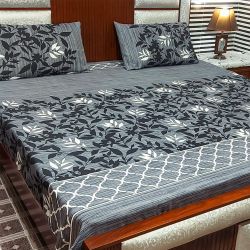 Double Bed Printed Blended Cotton Bedsheets