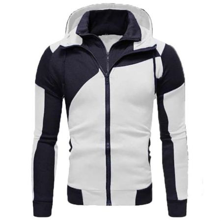 Mens Panel Stiched Zipper Hoddies