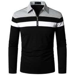 Men Quarter Zipper Polo Shirt