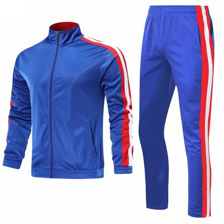 Men Front Zipper Satin Tracksuit