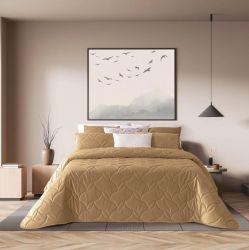Camel Color Velvet Texture Bed Sheet