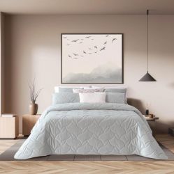 Light Gray Velvet Texture Bed Sheet