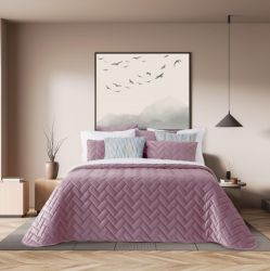 Velvet Texture Bed Sheet Dark Pink