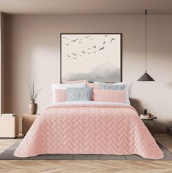 Velvet Texture Bed Sheet Light Pink