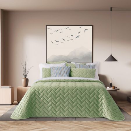 Velvet Texture Bed Sheet Green