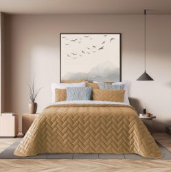Velvet Texture Bed Sheet Camel