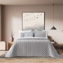 Velvet Texture Bed Sheet Light Gray