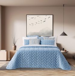 Velvet Texture Bed Sheet Light Blue