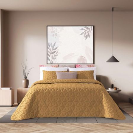 Geometric Pattern Bed Sheet Camel Color